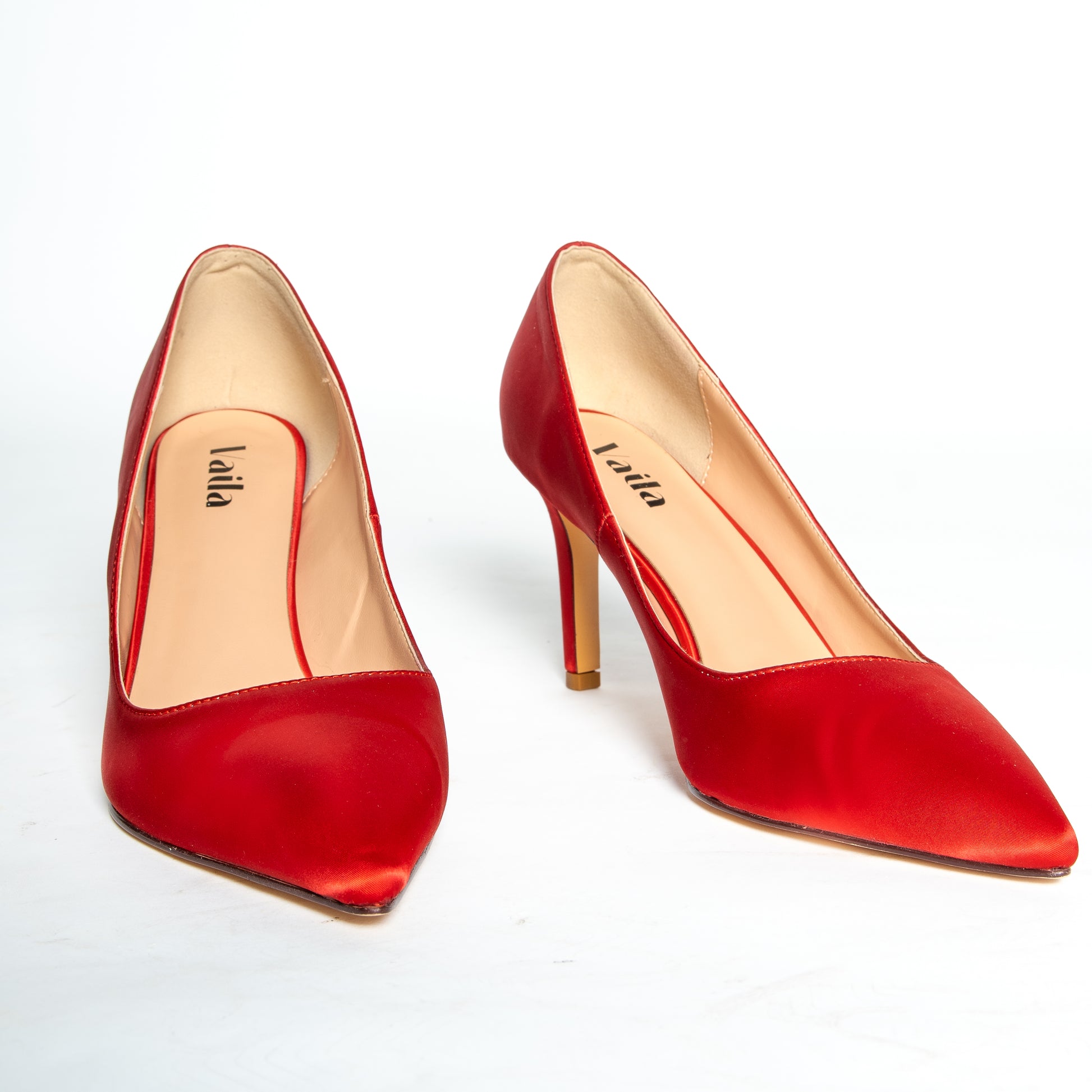 Red Capri Pump Padded Insole Plus Size Heels