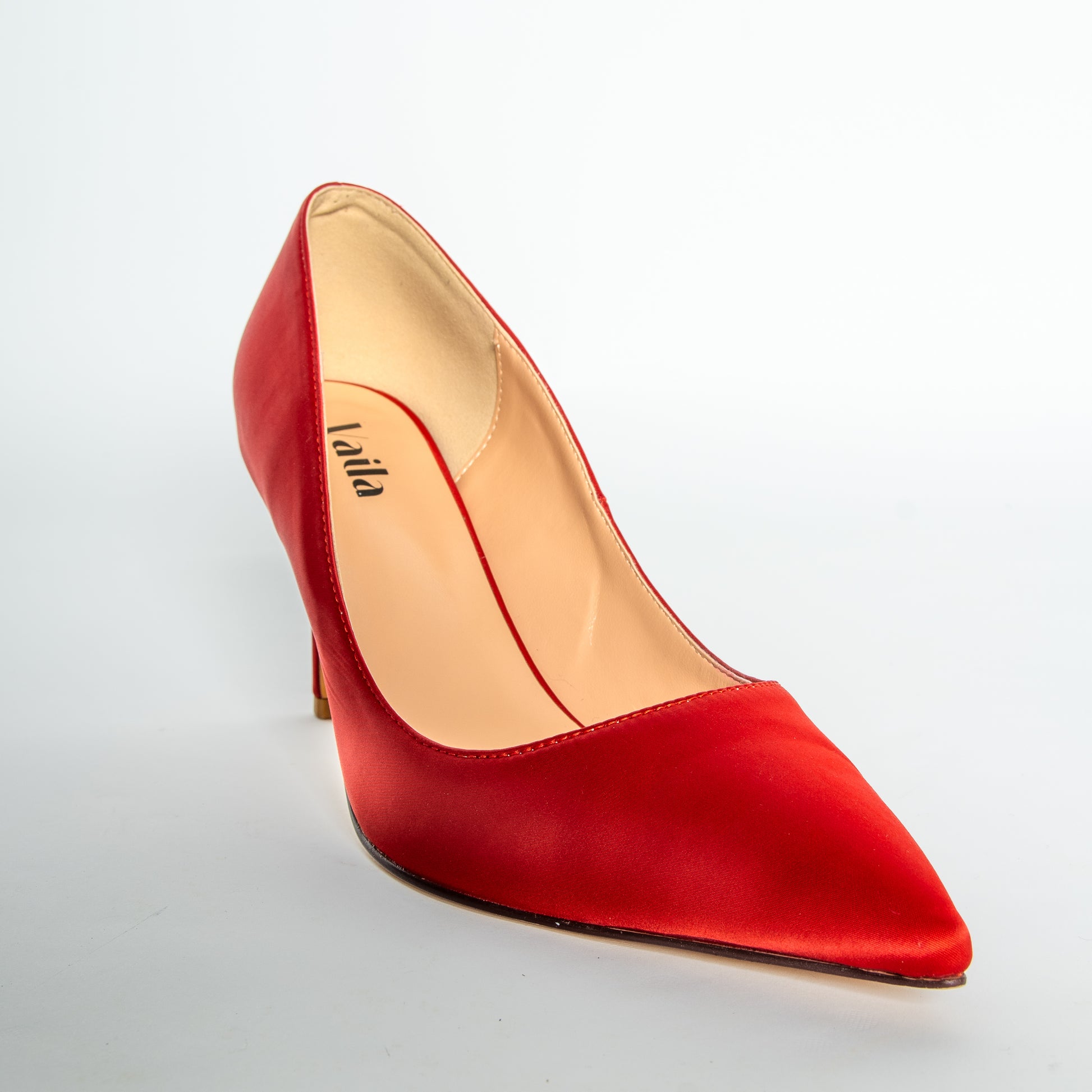 Soft Silk Upper Capri Red Pump Plus Size Heels