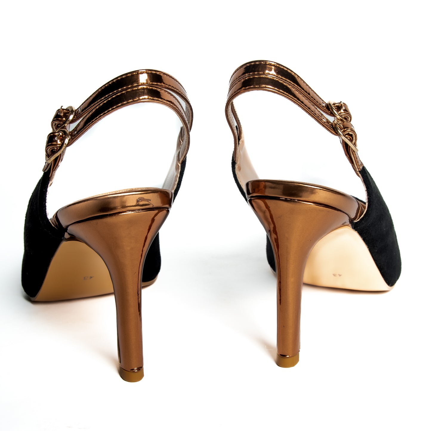 Bronze Vegan Leather - Clasp-fastening strap in plus shoe sizes
