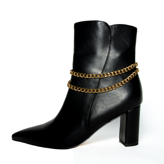 Janet Bootie Glossed Vegan Leather Plus Size Boots